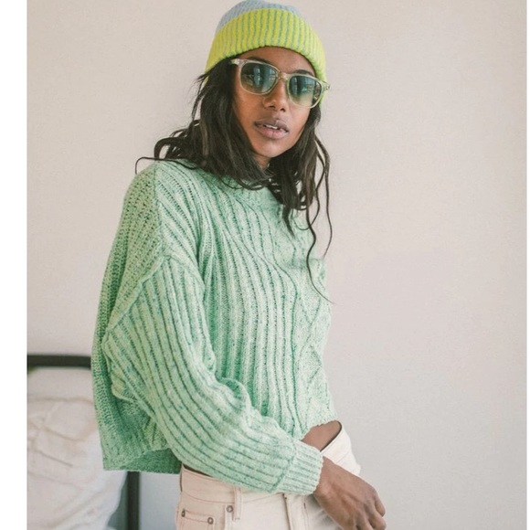 Free People Sweaters - Free People On Your Side Pullover in Mountain Spring